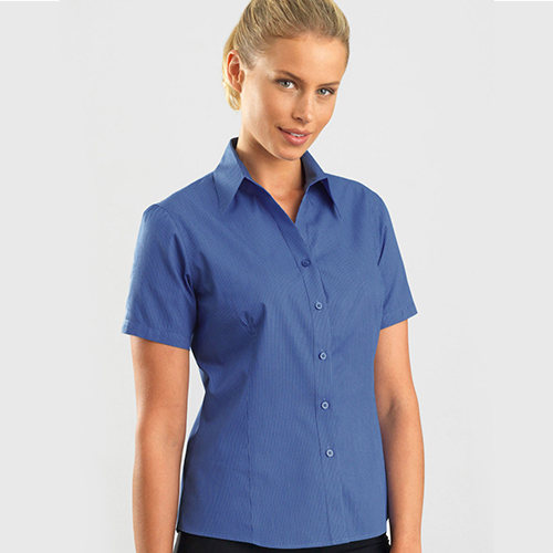 Womens Tonal Stripe Shirt Short Sleeve | Welborne Corporate Image