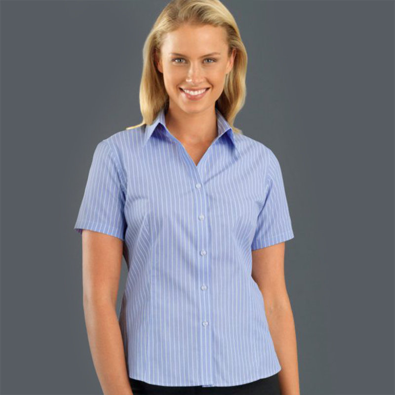 Womens Pinfeather Stripe Short Sleeve | Welborne Corporate Image