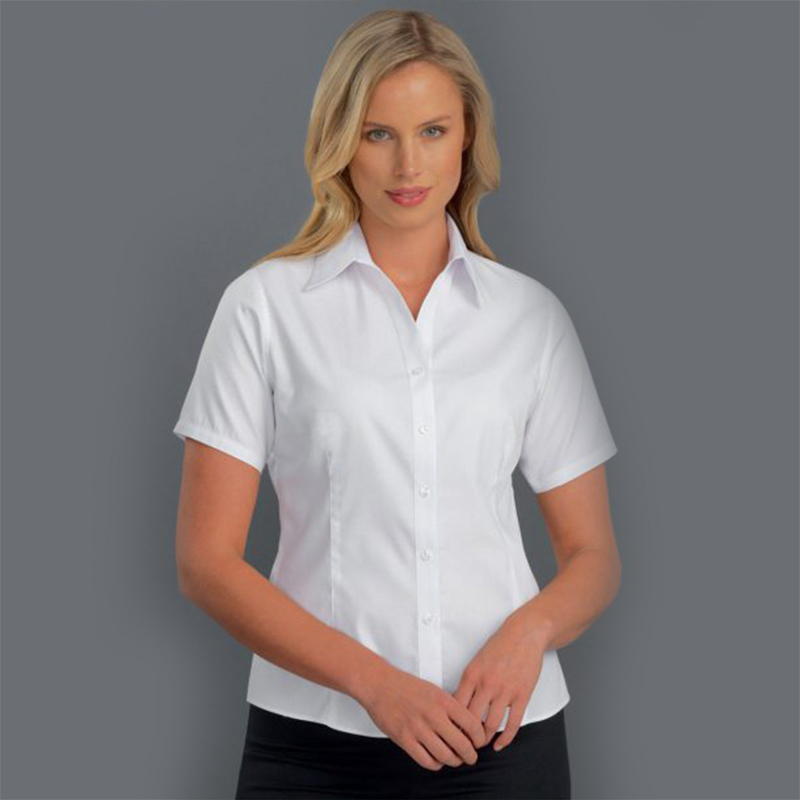 Womens Pinpoint Oxford Shirt Short Sleeve